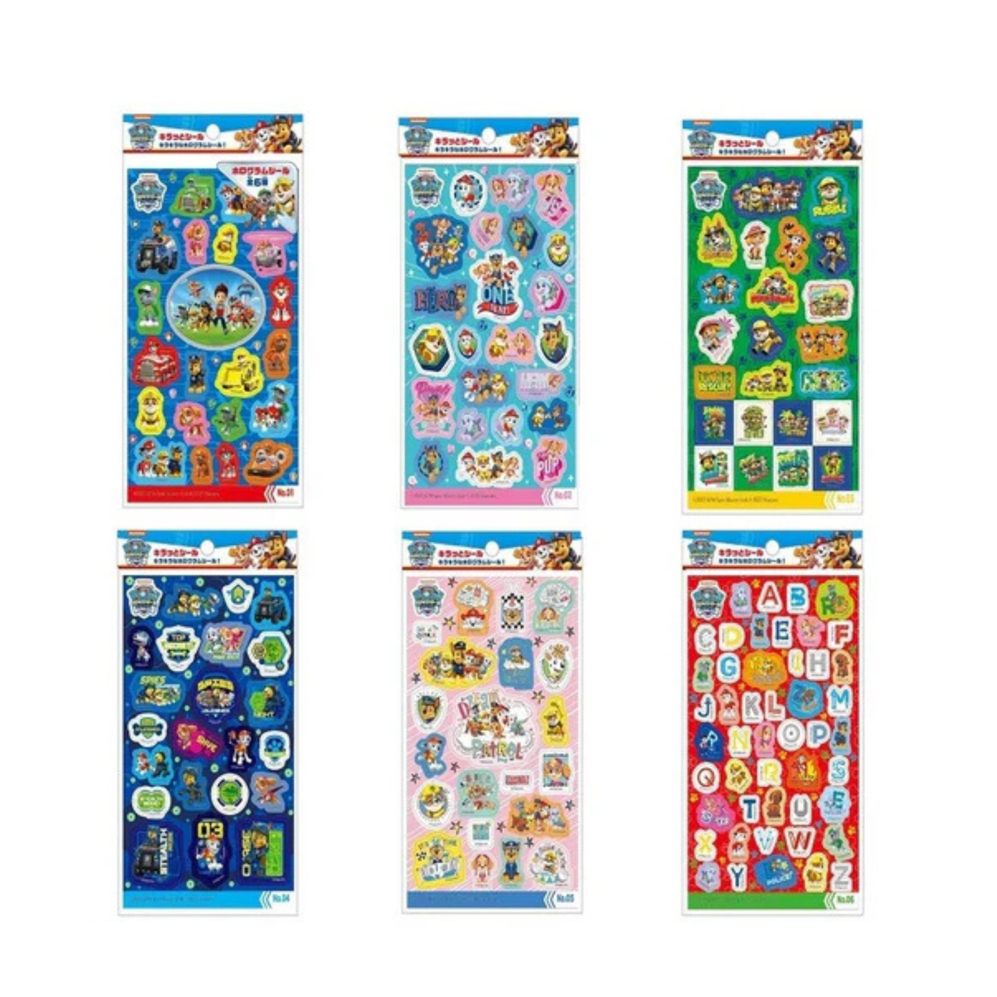 DAISO Paw Patrol Character Sparkle Stickers