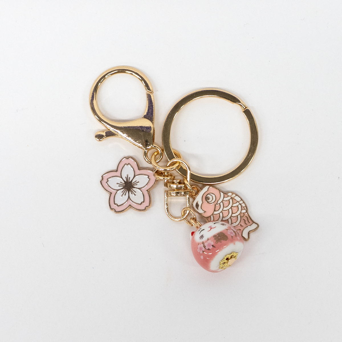 Daruma-Puppen-Schlüsselanhänger Sakura (Kirschblüte) Koinobori (Karpfenfahne) Rosa