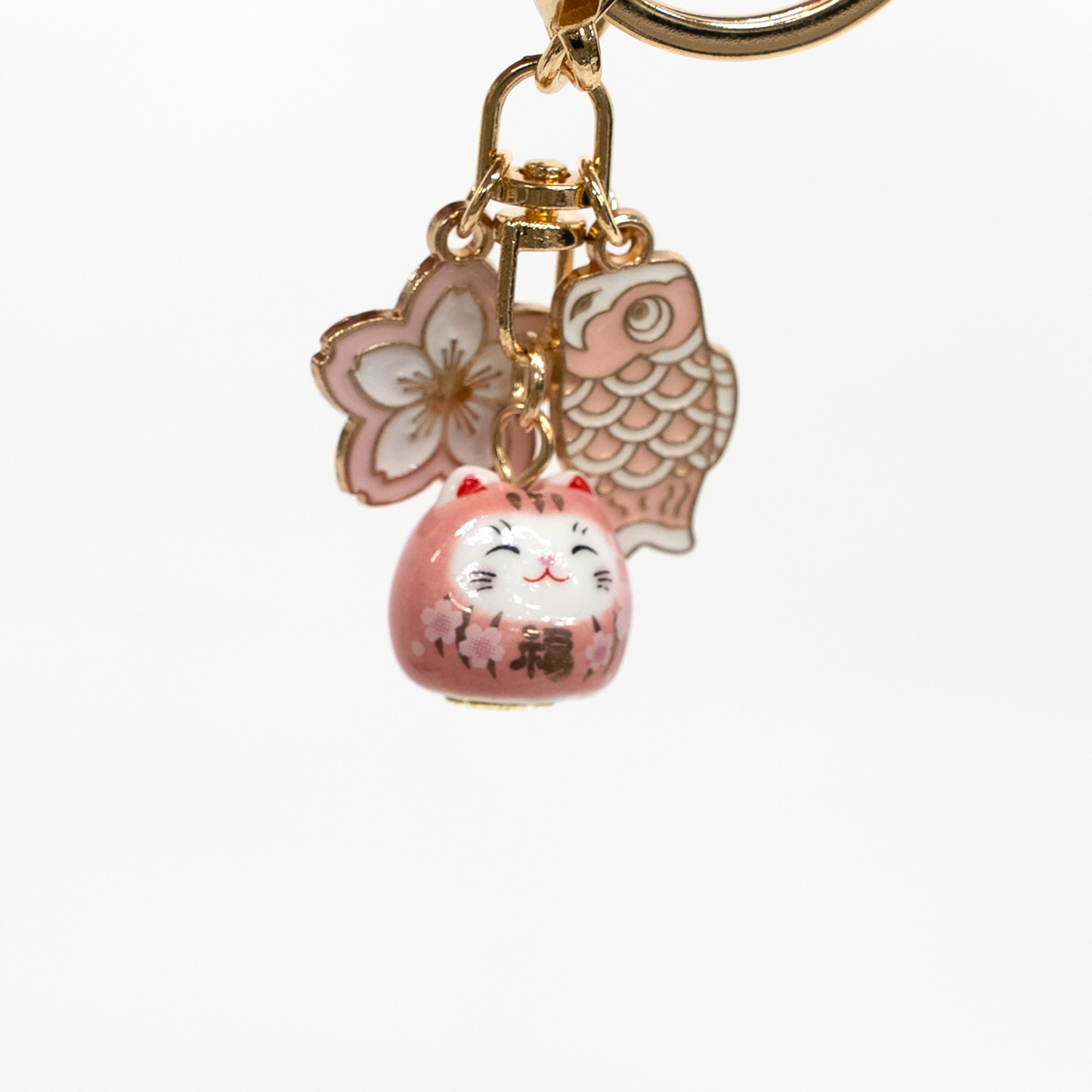 Daruma Doll Keyholder Sakura (Cherry Blossom) Koinobori (Carp Streamer) Pink